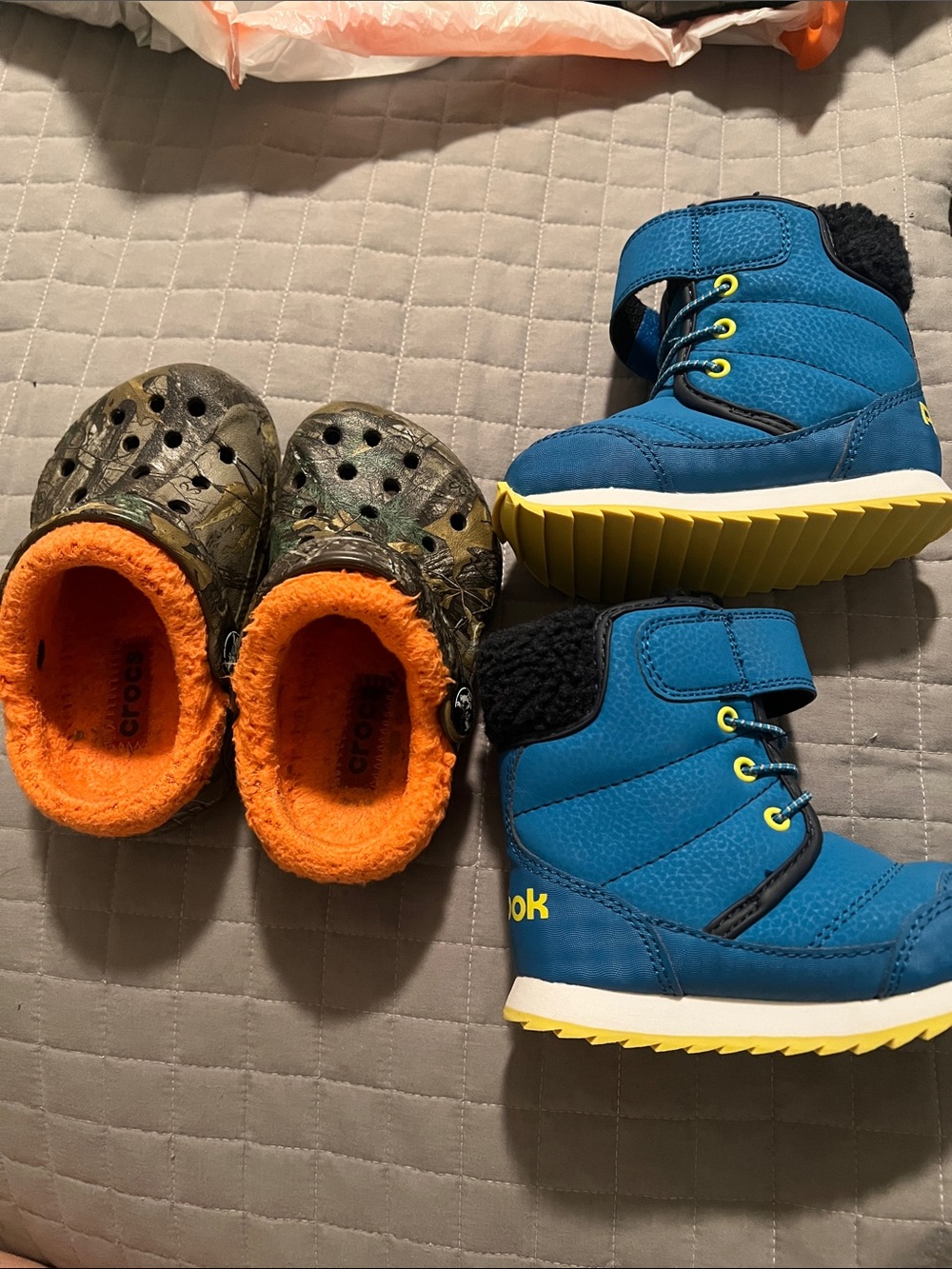 Reebok Blue and Yellow Kids Winter Boots